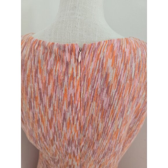 Alex Marie Carmen Orange Knit Ruched Cap Sleeves Sheath V-Neck Lined Dress 10 M - Picture 7 of 14